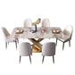Metal Traditional Luxury Rectangle Table Grey Sintered Stone Indoor Table with Pedestal Clearhalo ' dining_table' 'Dining Tables & Seating' 'Dining Tables' 'furn' 'furn_dining_table' 'Furniture' 'furniture_dining_table' 'Kitchen & Dining Furniture' 'kitchen&dining_furn' 'kitchen' 'kitchen_dining_table' 1200x1200_fa8d6d81-0811-4d75-82a6-54eb25dd4c63