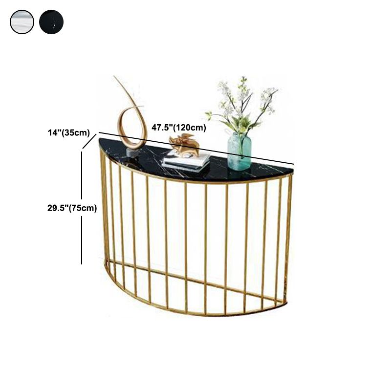 Tavolo di accento della console in marmo contemporaneo tavolo da ginnastica mezza luna per sala