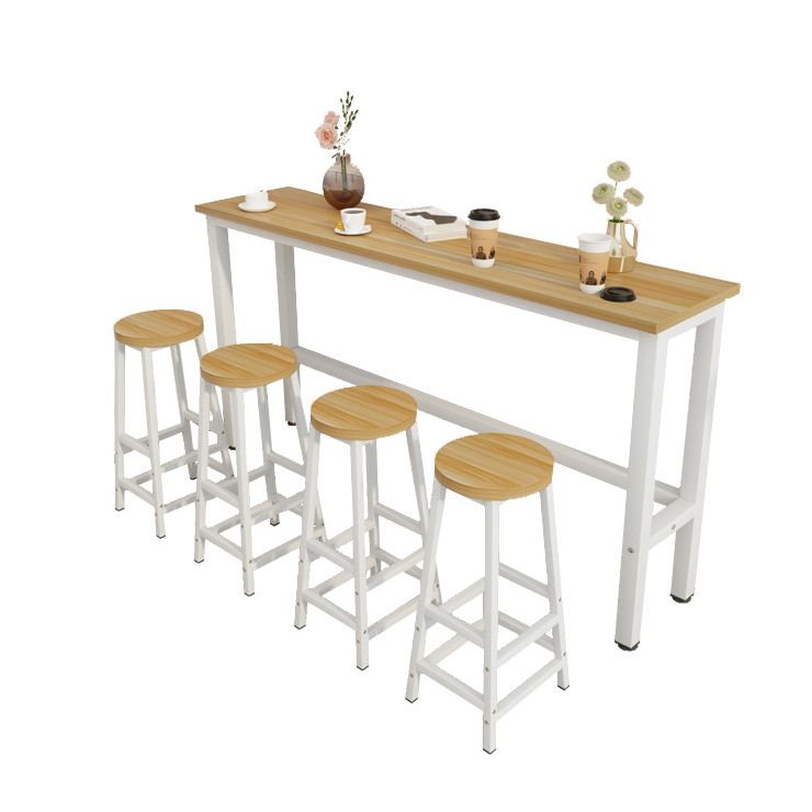 Contemporary Bar Table Rectangle Bar Dining Table with Trestle Base Clearhalo 'Bar Furniture' 'Bar Tables' 'bar_tables' 'furn' 'furn_bar_tables' 'Furniture' 'furniture_bar_tables' 'Kitchen & Dining Furniture' 1200x1200_fa8e344f-5df1-45dd-88a7-305d1f1d0477