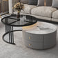 Contemporary Cocktail Table Round Glass / Slate Coffee Table with Drawers Clearhalo 'Coffee & Accent Tables' 'Coffee Tables' 'coffee_tables' 'furn' 'furn_coffee_tables' 'Furniture' 'Living Room Furniture' 1200x1200_fa8ea289-e3ee-4bbb-8029-2c8f5b9f35a3