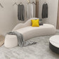 White Wool Curved Sofa Modern Armless Sofa with Tight Back for Living Room