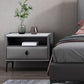 Modern de cuero de cuero 4 patas Nightsand stone Top Night Table con cajón