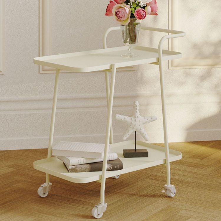 Rectangular Metal End Table with Casters Glam 22.8" Tall Side Table with Shelf Clearhalo 'Coffee & Accent Tables' 'End & Side Tables' 'end_side_tables' 'furn' 'furn_end_side_tables' 'Furniture' 'Living Room Furniture' 1200x1200_fa935590-df91-431c-a206-6b08e16c617c