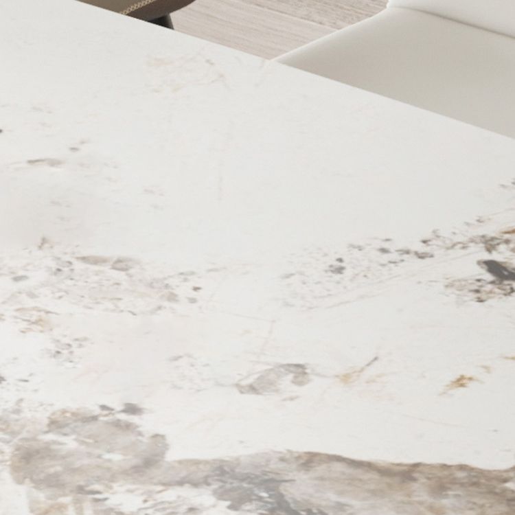 Industrial Style Sintered Stone Table Dining Rectangle Table with Metal Legs for Kitchen Clearhalo 'Dining Tables & Seating' 'Dining Tables' 'dining_table' 'furn' 'furn_dining_table' 'Furniture' 'Kitchen & Dining Furniture' 1200x1200_fa94cac3-0a7b-40a2-b9a6-106c96cfe2e2