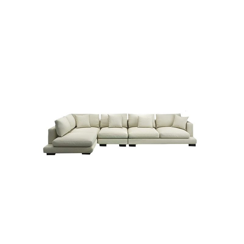 Square Arm Sectional for Living Room with Pillowed Back Cushions Clearhalo 'furn' 'furn_sectionals' 'Furniture' 'furniture_sectionals' 'Living Room Furniture' 'Sectionals' 1200x1200_fa957642-d905-46e4-b445-4ddf1fc8fc14