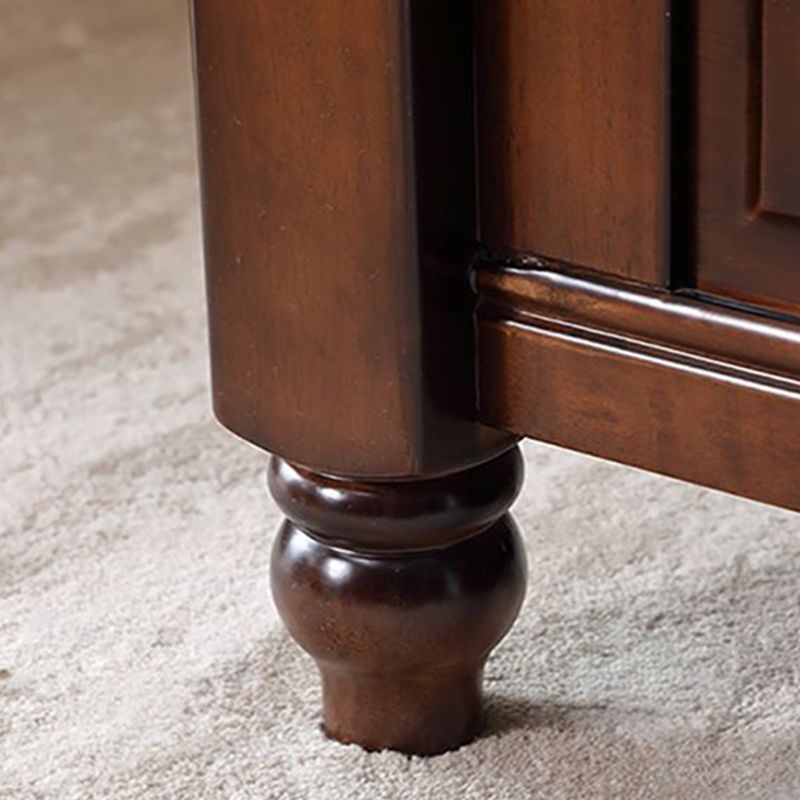 84.65 inch Wide Rustic Bed Frame Rubberwood Panel Bed with Headboard