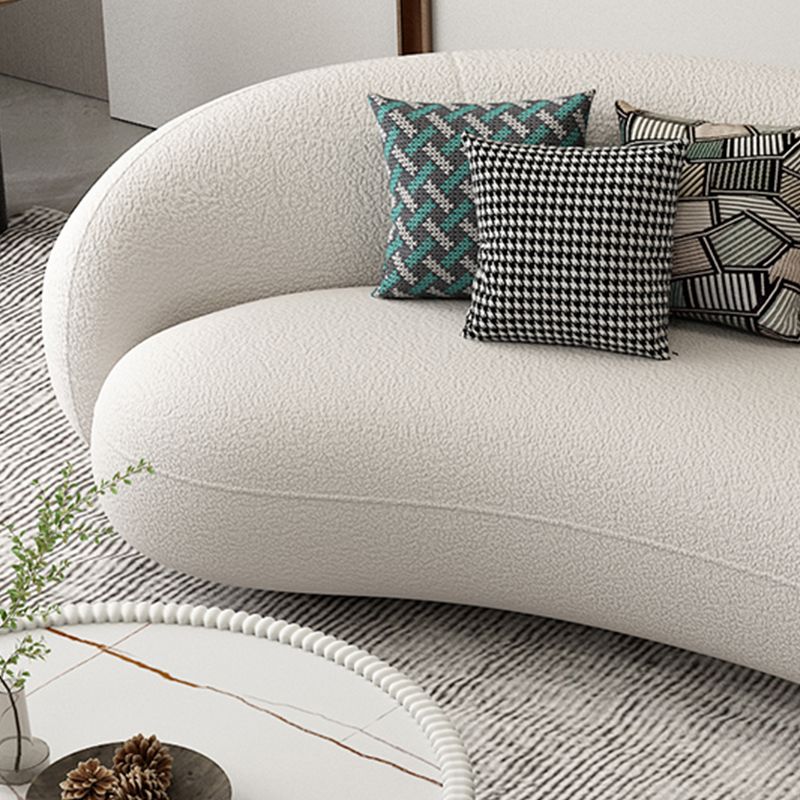 Moderne witte/grijze wol gebogen bank strakke achterkant -stationaire sectionele sectionele