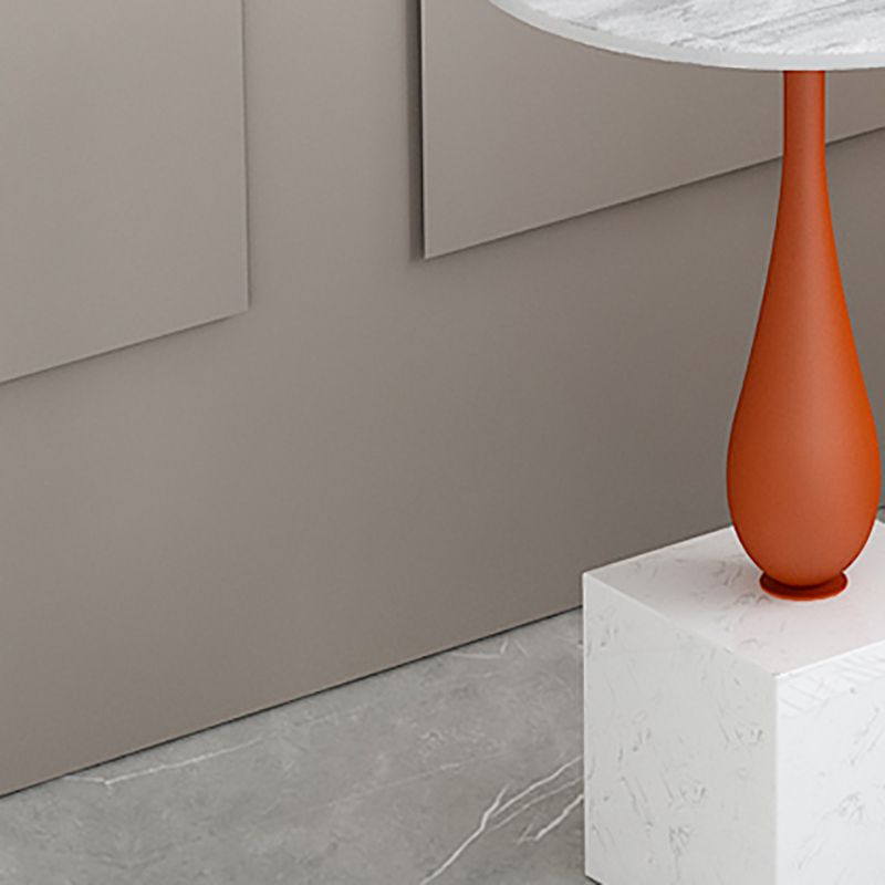 Modern 13.77" Wide End Table Round Stone Top Pedestal Side Table Clearhalo 'Coffee & Accent Tables' 'End & Side Tables' 'end_side_tables' 'furn' 'furn_end_side_tables' 'Furniture' 'Living Room Furniture' 1200x1200_fa9849d2-eca4-49f0-a983-8f525a43b64b