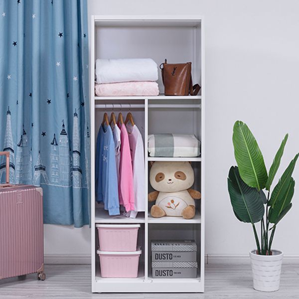 Contemporary Two Doors Wardrobe Armoire Steel Wardrobe Closet Clearhalo 'Armoires & Wardrobes' 'armoires_wardrobes' 'Bedroom Furniture' 'furn' 'furn_armoires_wardrobes' 'Furniture' 1200x1200_fa987f6f-5745-4e31-986f-a3aac5591793