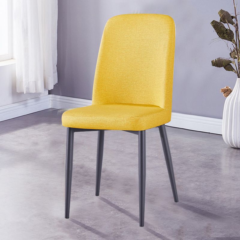 Scandinavian Home Side Chair Upholstered Solid Back Metal Dining Room Chair Clearhalo ' kitchen&dining_furn' 'Dining Chairs' 'Dining Tables & Seating' 'dining_chair' 'furn' 'furn_dining_chair' 'Furniture' 'furniture_dining_chair' 'Kitchen & Dining Furniture' 'kitchen' 1200x1200_fa98f008-6ef0-4457-b75c-586d164edaee