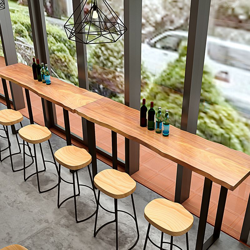 Tavolo da pranzo industriale di bistrot naturale rettangolo in legno massiccio tavolo da pranzo