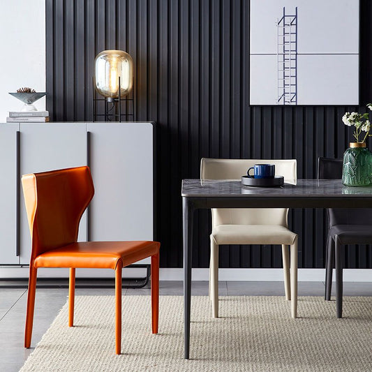 Contemporary Design Wingback Armless Dining Chair Leather Dining Chair Clearhalo 'Dining Chairs' 'Dining Tables & Seating' 'dining_chair' 'furn' 'furn_dining_chair' 'Furniture' 'furniture_dining_chair' 'Kitchen & Dining Furniture' 1200x1200_fa9abc2c-45fd-4929-bddb-f62551bc6906