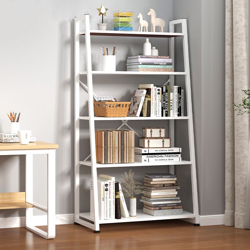 Modern Home Steel Book Shelf Ladder 12"W Matte Finish Bookcase Clearhalo 'Bookcases' 'furn' 'furn_bookcases' 'Furniture' 'Office Furniture' 1200x1200_fa9ac355-0950-49b3-825b-554e6bf7491c
