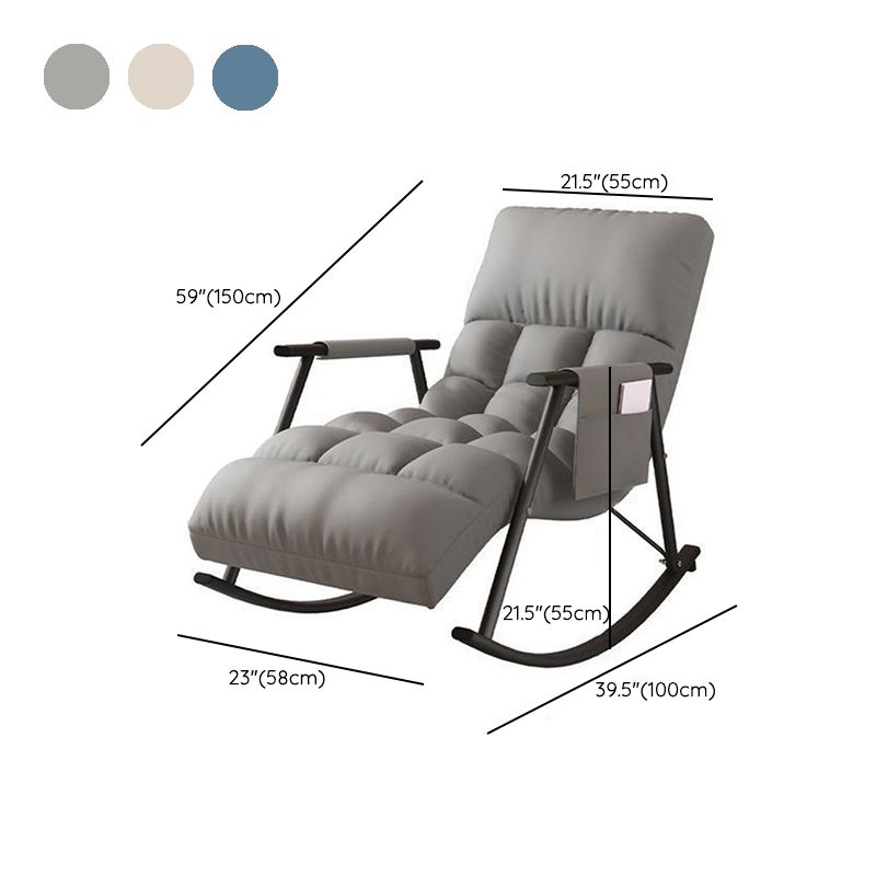 Classic Tufted Recliner Chair Pure Color Indoor Rocker Chair with Dark legs Clearhalo 'Chairs & Seating' 'furn' 'furn_rocking_chairs' 'Furniture' 'Living Room Furniture' 'Rocking Chairs' 'rocking_chairs' 1200x1200_fa9cf489-07d3-4c87-828b-8f1d84b1a57b