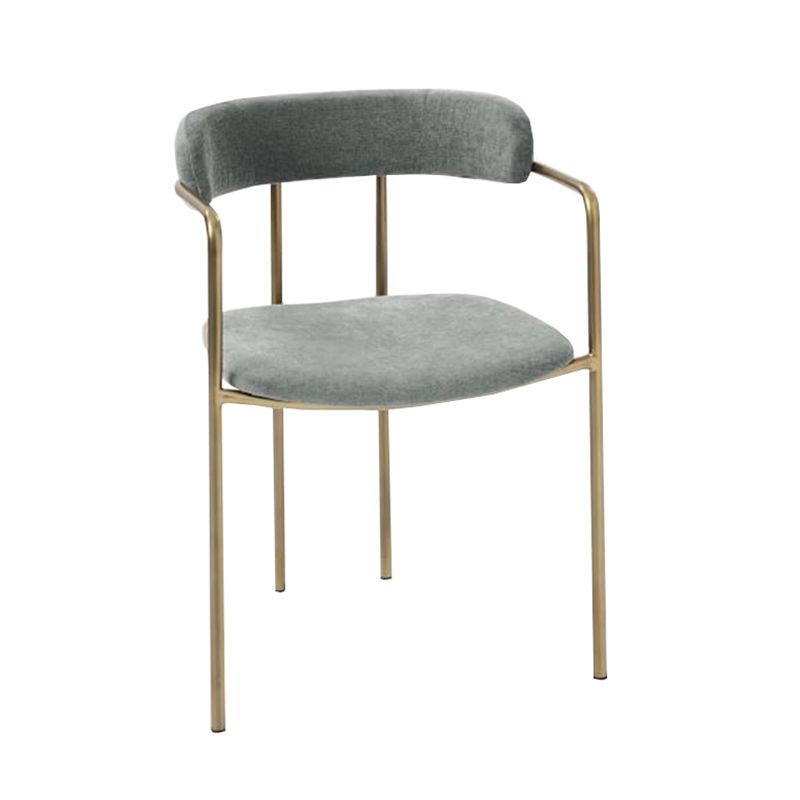 Fabric Glam Style Arm Chair Open Back Dining Chair for Dining Room Clearhalo 'Dining Chairs' 'Dining Tables & Seating' 'dining_chair' 'furn' 'furn_dining_chair' 'Furniture' 'furniture_dining_chair' 'Kitchen & Dining Furniture' 1200x1200_fa9d8771-2f3d-4945-9cba-bd91b3a1d72f