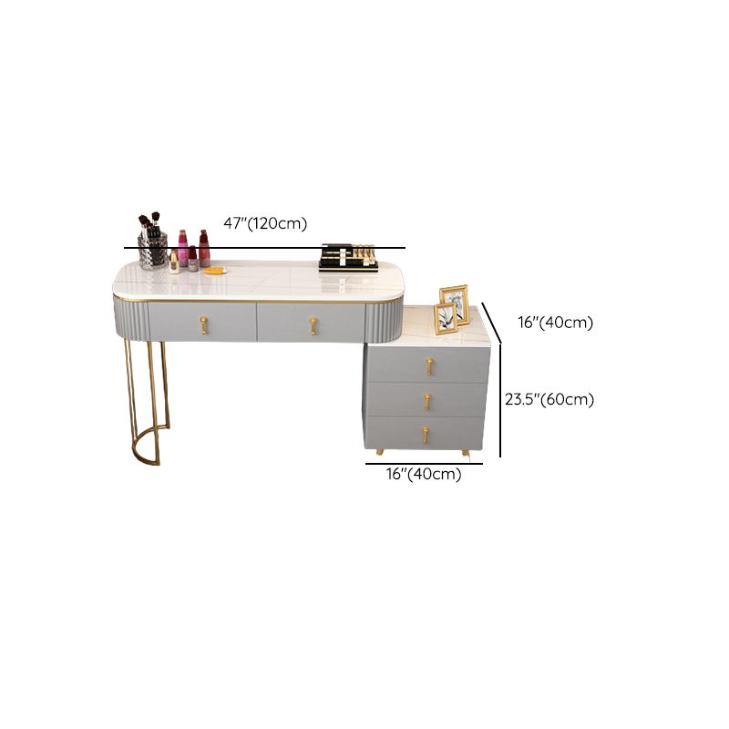 Contemporary With Drawer Gray Wooden Mirror Bedroom Make-up Vanity Clearhalo 'Bedroom Furniture' 'furn' 'furn_makeup_vanities' 'Furniture' 'Makeup Vanities' 'makeup_vanities' 1200x1200_fa9ebedc-26b7-490c-bc3f-75391e8757fa