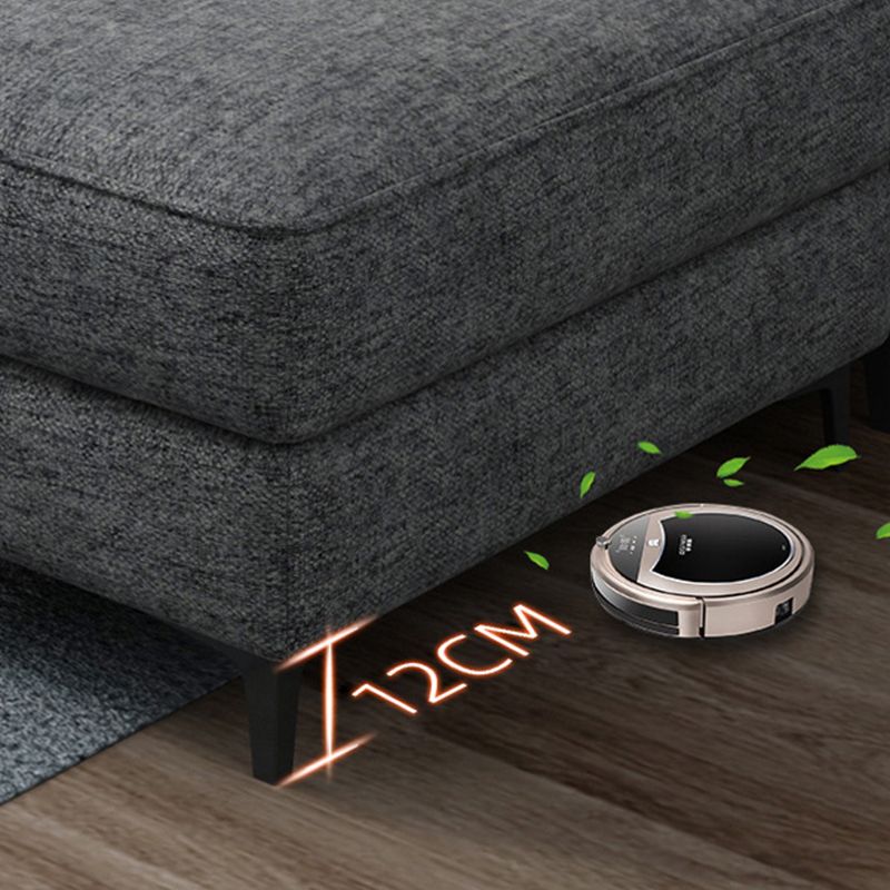 Blu/grigio braccio quadrato a 4 posti sezionale in tessuto sciolto