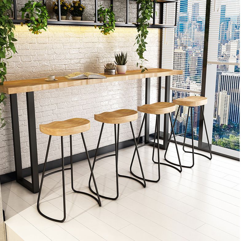 Solid Wood Bar Dining Table Traditional Luxury Rectangle Bar Table with Sled Base Clearhalo 'Bar Furniture' 'Bar Tables' 'bar_tables' 'Furniture' 'furniture_bar_tables' 'Kitchen & Dining Furniture' 1200x1200_faa02cf6-715c-4887-90f8-033b3ddd3606