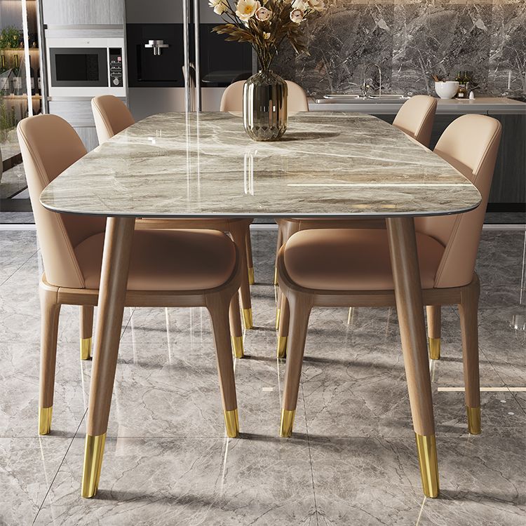 Solid Wood Contemporary Rectangular Table Sintered Stone Top Table with Wood Legs Clearhalo ' dining_table' 'Dining Tables & Seating' 'Dining Tables' 'furn' 'furn_dining_table' 'Furniture' 'furniture_dining_table' 'Kitchen & Dining Furniture' 'kitchen&dining_furn' 'kitchen' 'kitchen_dining_table' 1200x1200_faa1f5eb-8eeb-4f18-905e-d71b13396371