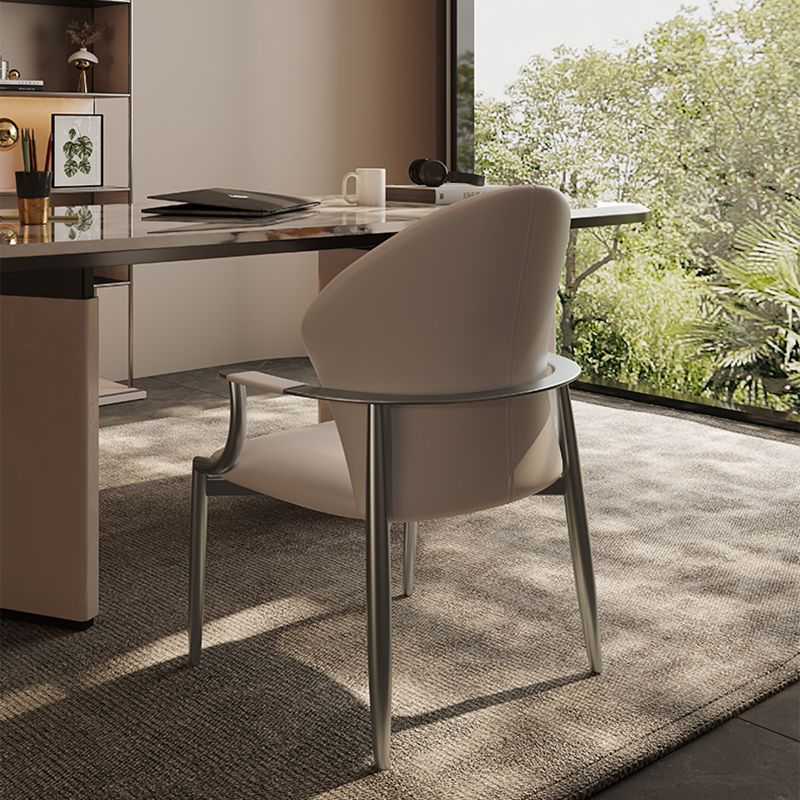 Modern Style Dining Chair Arm Dining Chairs with Metal Legs for Kitchen
