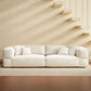 White Wool Tuxedo Arm Sofa 42.51" Wide Contemporary Standard Sofa