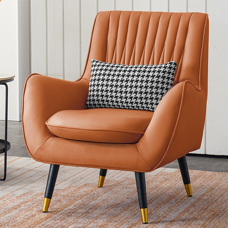 Faux Leather 31.5"W x 27.5"D x 35.4"H Armchair with Basic Four Legs for Bedroom Clearhalo 'Accent Chairs' 'accent_chairs' 'Chairs & Seating' 'furn' 'furn_accent_chairs' 'Furniture' 'furniture_accent_chairs' 'Living Room Furniture' 1200x1200_faa34bdb-0cfe-40db-95cb-fa035d102e78