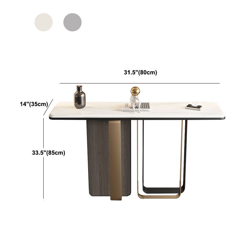 Tabella di accento glam largo 13 "Tabella dell'accento della console rettangolo di pietra