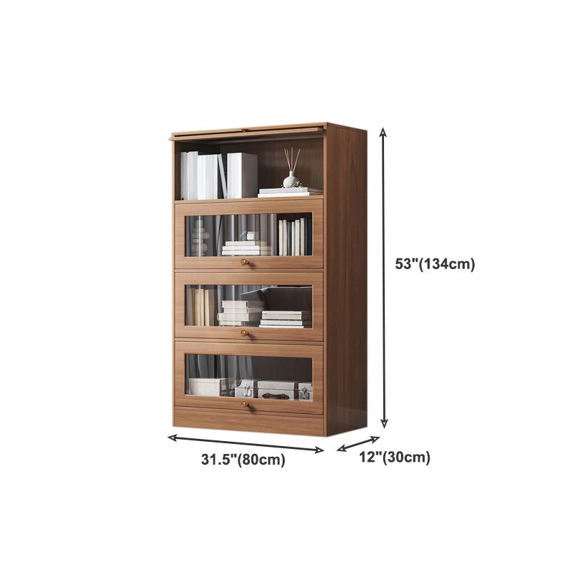 Contemporary Barrister Brown Bookshelf Engineered Wood Closed Back Shelf with Door Clearhalo 'Bookcases' 'furn' 'furn_bookcases' 'Furniture' 'furniture_bookcases' 'kitchen' 'kitchen_bookcases' 'Living Room Furniture' 'Office Furniture' 1200x1200_faa37504-95cb-451a-b056-9bc7ba9fd96b