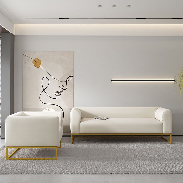 Modern 27.55" H Wood Frame Tuxedo Arm Sofa in White for Living Room Clearhalo 'furn' 'furn_sofas' 'Furniture' 'Living Room Furniture' 'Sofa' 'sofas' 1200x1200_faa72842-aeb9-413e-8a4f-6105e027b7e4