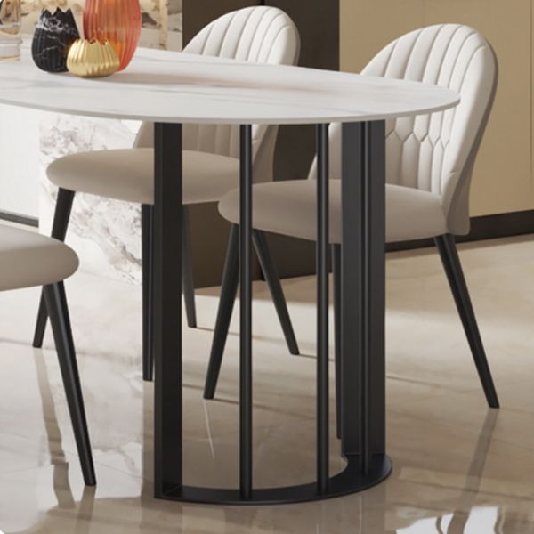 Metal Double Pedestal Dining Table Free Form Modern Dining Table