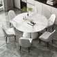 Contemporary Round Dining Table Sintered Stone Table with White Pedestal Base,53.1"L x 53.1"W x 30"H Clearhalo ' dining_table' 'Dining Tables & Seating' 'Dining Tables' 'furn' 'furn_dining_table' 'Furniture' 'furniture_dining_table' 'Kitchen & Dining Furniture' 'kitchen&dining_furn' 'kitchen' 'kitchen_dining_table' 1200x1200_faa824b4-8322-4ff7-af01-afbf93c92ada