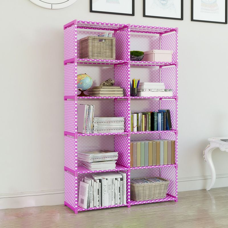 Estantes de estantería de estante de metal contemporánea incluida estantería de espalda cerrada