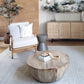 Solid Wood Drum Coffee Table Scandinavian Style Round Coffee Table