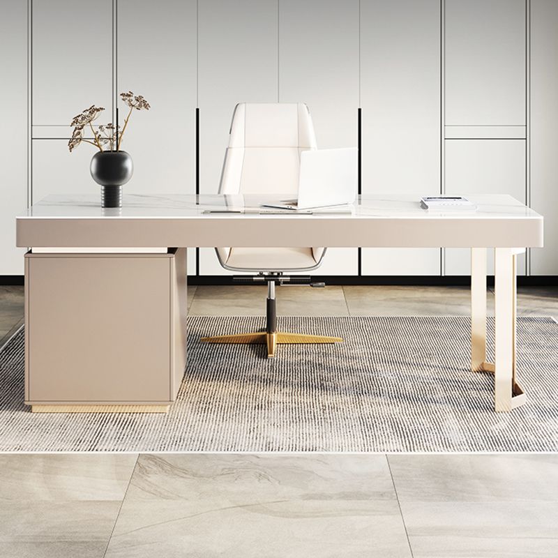 0/6-cassetto scrivania scrivania da ufficio a forma di rettangolare in bianco
