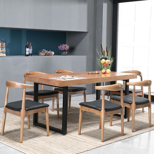 Industrial 1/2/5/7 Pieces Rectangle Dining Set Solid Wood Dining Table with Chairs Clearhalo 'Dining Room Sets' 'Dining Tables & Seating' 'dining_room_set' 'furn' 'furn_dining_room_set' 'Furniture' 'furniture_dining_room_set' 'Kitchen & Dining Furniture' 'kitchen&dining_furn' 'kitchen' 1200x1200_faabc81c-8ce7-49fd-b847-e72b590d46dd