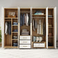 Contemporary White Storage Cabinet for Bedroom Manufactured Wood Hinged Door Cabinet