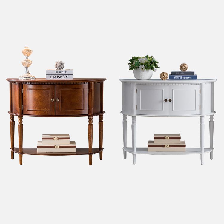 Tavolo di accento di legno vittoriano Mezza luna Console Table per Hall