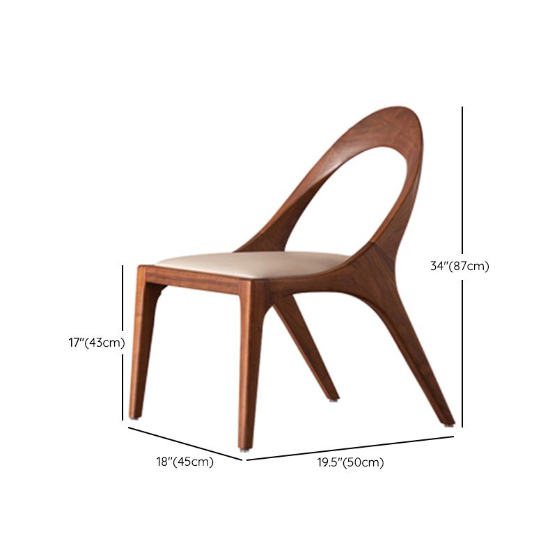 Eigentijdse stijl open rug vast houten huis eetstoelstoel