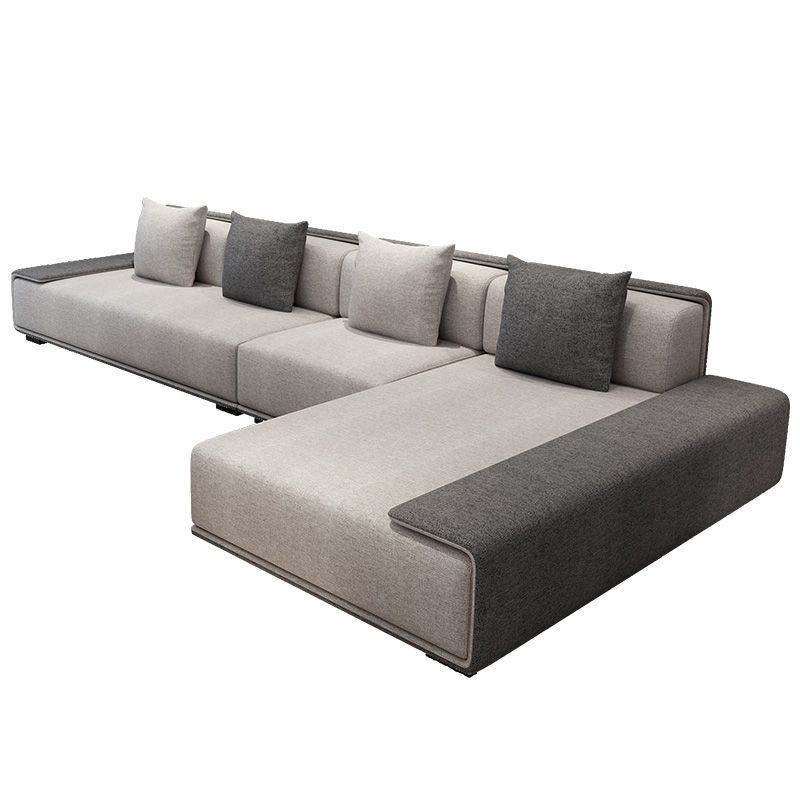 146.46"L x 70.87"W x 29.53"H Contemporary Fabric Square Arm Sectionals Clearhalo 'furn' 'furn_sectionals' 'Furniture' 'furniture_sectionals' 'kitchen' 'kitchen_sectionals' 'Living Room Furniture' 'Sectionals' 1200x1200_faae071b-6cf2-4228-a35d-7436c83e94a0