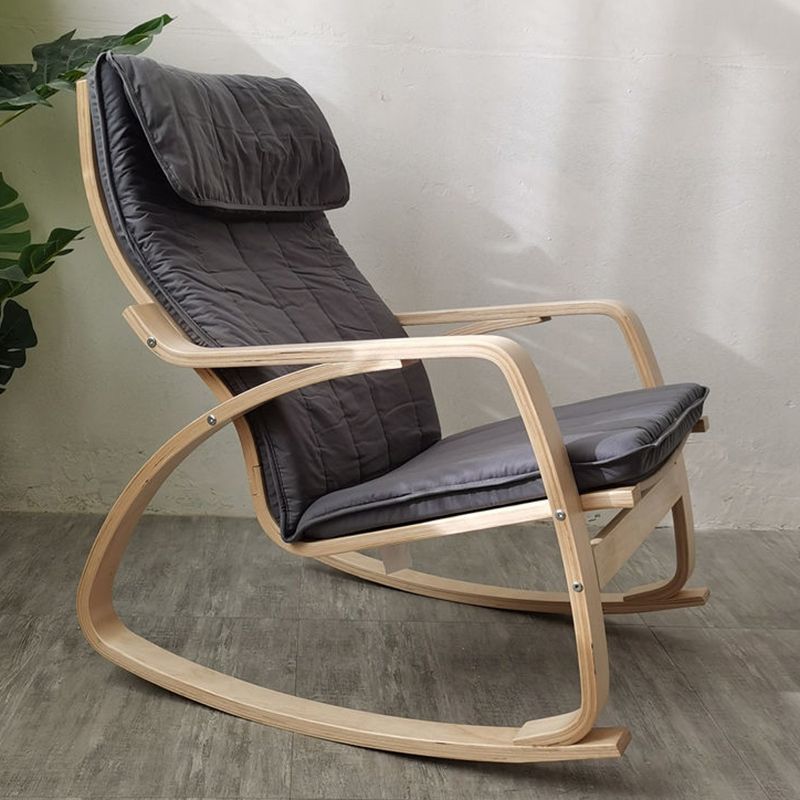 Fabric Rocking Chair Plain Wood Frame Removable Cushions Contemporary Rocking Chair Clearhalo 'Chairs & Seating' 'furn' 'furn_rocking_chairs' 'Furniture' 'Living Room Furniture' 'Rocking Chairs' 'rocking_chairs' 1200x1200_faae40b1-c40e-41d8-8c1a-5e239a4a61e2