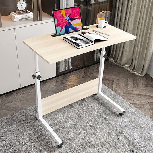 Modern Writing Desk Wooden Rectangular Standing Desk with Caster Wheel Clearhalo 'furn' 'furn_office_desk' 'Furniture' 'Office Desks' 'Office Furniture' 'office_desk' 1200x1200_faaed9f5-8b16-481b-88fc-605cac99e166