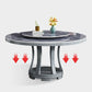 Stone Round White-gray Dining Table Nordic Turntable Furniture with Pedestal Base Clearhalo 'Dining Tables & Seating' 'Dining Tables' 'dining_table' 'furn' 'furn_dining_table' 'Furniture' 'furniture_dining_table' 'Kitchen & Dining Furniture' 'kitchen' 'kitchen_dining_table' 1200x1200_faaf0302-dc7c-4ab9-91c1-2e950627b3ef