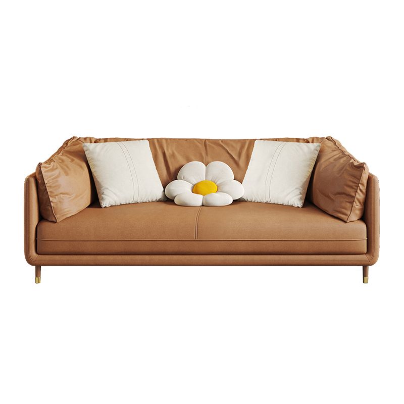 Contemporary Loose Back Standard Pillow Top Arm Faux Leather Seating Clearhalo 'furn' 'furn_sofas' 'Furniture' 'furniture_sofas' 'Living Room Furniture' 'Sofa' 'sofas' 1200x1200_faaf8100-fb18-4a6f-8c52-668ee409121f