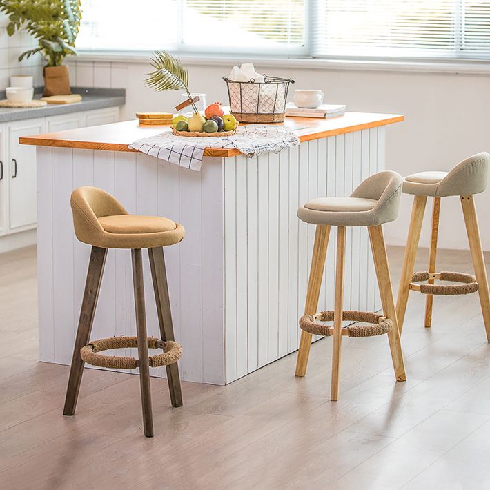 Modern Armless Backrest Counter Stool Wood Milk Tea Shop Bar Stool with Cushion and Pedal Clearhalo 'Bar Furniture' 'Bar Stools' 'bar_stools' 'furn' 'furn_bar_stools' 'furniture_bar_stools' 'Kitchen & Dining Furniture' 'kitchen&dining_furn' 'kitchen' 'kitchen_furn' Furniture' 1200x1200_fab069ce-9d9c-475d-8066-8810eeda1276