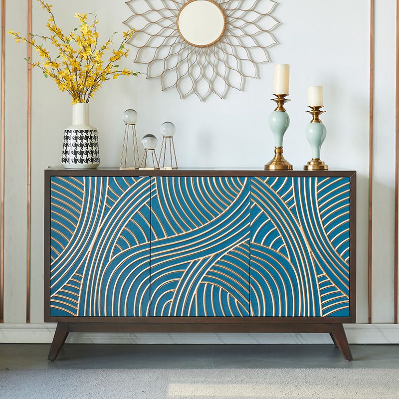 Massivholz -Sideboardtisch mit einstellbaren Regalen moderner Speiseserver