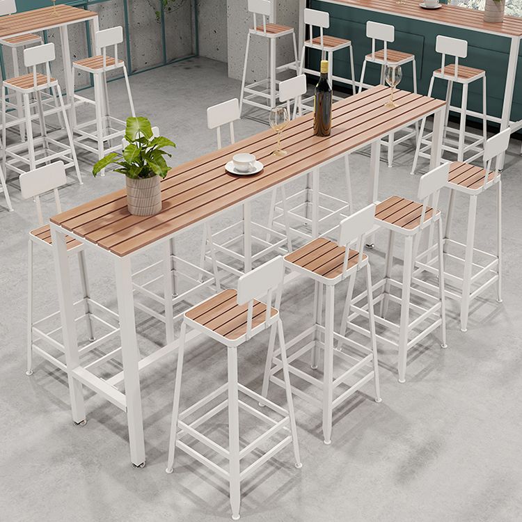 Industrial 1/5/9 Pieces Bar Table Set Wood Counter Table with High Stools for Bar Clearhalo 'Bar Furniture' 'furn' 'furn_home_bar_bar_sets' 'Furniture' 'Home Bars & Bar Sets' 'home_bar_bar_sets' 'Kitchen & Dining Furniture' 1200x1200_fab151d9-a5cd-422a-b23c-de3eb650fa9d