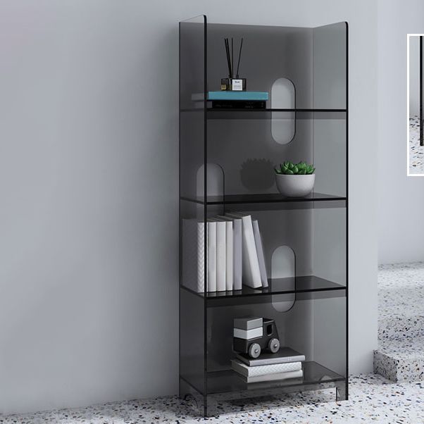 Modern Style Closed Back Bookshelf Acrylic Bookcase for Living Room
