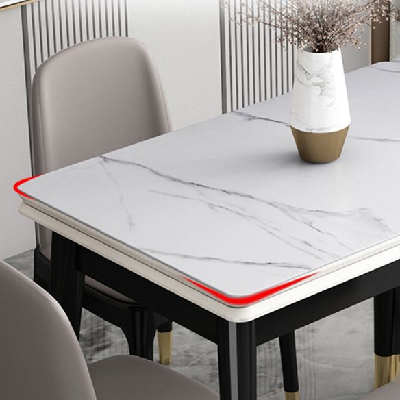 Glam Sintered Stone Rectangle Dining Room Set Space-Saving Design Dining Table Furniture Clearhalo 'Dining Room Sets' 'Dining Tables & Seating' 'dining_room_set' 'Furniture' 'furniture_dining_room_set' 'Kitchen & Dining Furniture' 'kitchen&dining_furn' 'kitchen' 1200x1200_fab254eb-f91e-4127-937e-c291cf04d815
