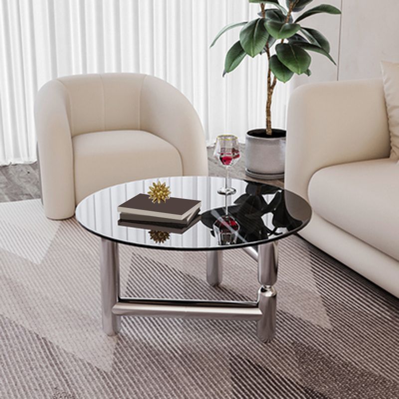 3脚ミニマリストコーヒーラウンドテーブル開いた棚カクテルテーブル