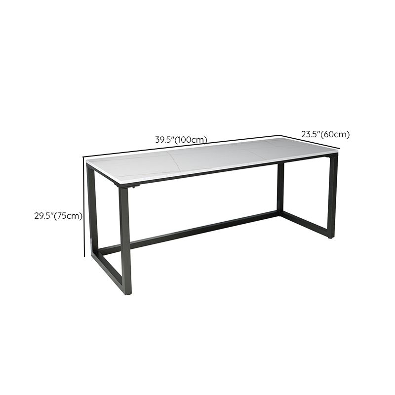 Industrial Grey Writing Desk Marble Office Desk with Metal Legs Clearhalo 'furn' 'furn_office_desk' 'Furniture' 'Office Desks' 'Office Furniture' 'office_desk' 1200x1200_fab5d77f-61fe-4999-9758-d1016d560a89